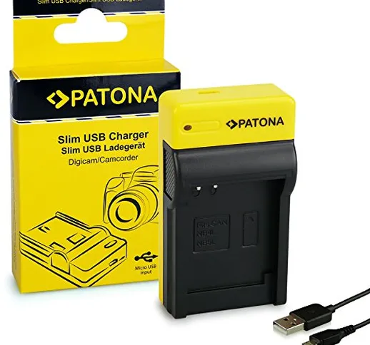 PATONA Slim Caricatore per NB-4L / NB-5L Batterie compatibile con Canon Digital Ixus i zoo...