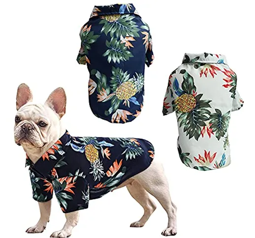 RoxNvm Maglietta estiva per cani, Camicia per cani hawaiana, T-shirt per cani stile resort...