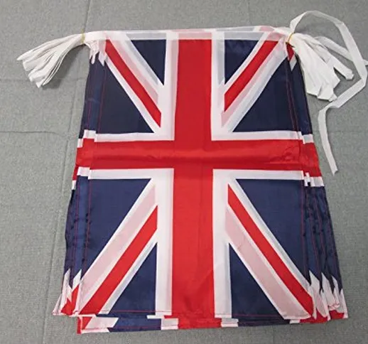 AZ FLAG Ghirlanda 12 Metri 20 Bandiere Regno Unito 45x30cm - Bandiera Britannica – Inglese...