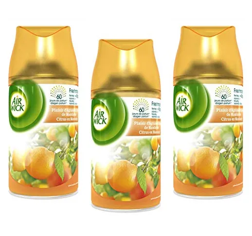 Airwick Freshmatic Citrus Pure - Ricarica spray automatiche, 250 ml, confezione da 3