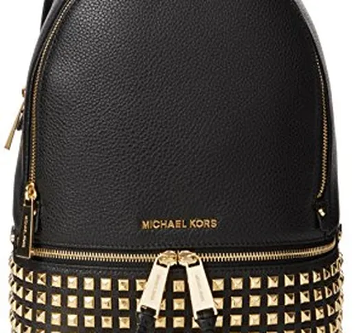 Michael Kors Rhea Zip, Borsa a Zainetto Donna, Nero (Black), 13x30x26 centimeters (W x H x...