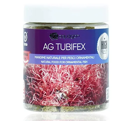 AQUAGON AG TUBIFEX Mangime Naturale per Pesci d'acquario Ornamentali Tropicali 250ml/30g