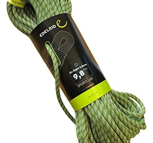 EDELRID - Corda da Arrampicata On Sight, 9,8 mm, Verde, 70 Meter