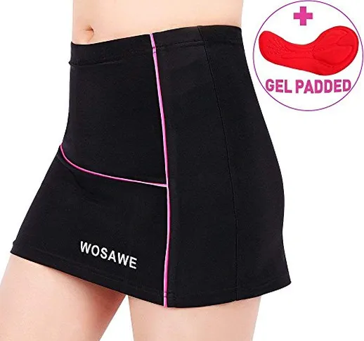 WOSAWE Pantaloncini Ciclismo Donne Gel 4D Imbottite - Traspirante Bici Pantaloni Donna Box...