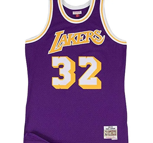 Mitchell & Ness NBA Los Angeles Lakers Magic Johnson Purple 1984-85 Swingman Jersey Small