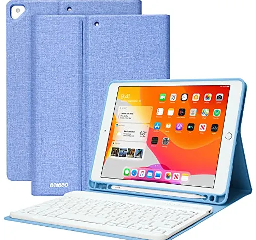Tastiera per iPad 10.2 9a 2021/8a 2020/Air 3/7a Generazione 2019 con Custodia, Cover per i...