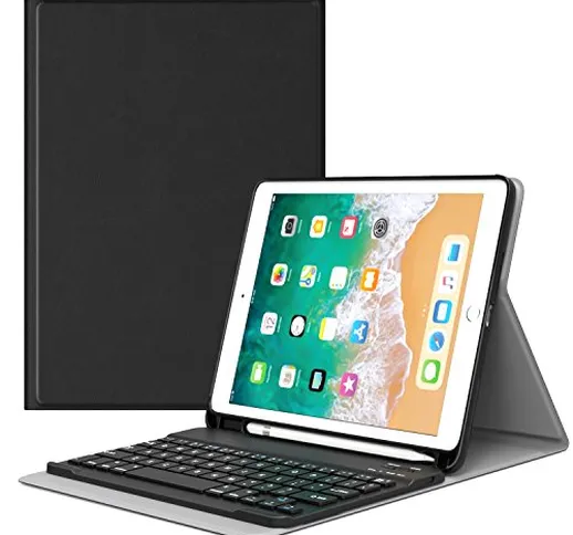 MoKo Case per Tastiera per iPad 9.7 2018 - Tastiera Bluetooth QWERTY (Layout Inglese) Cust...