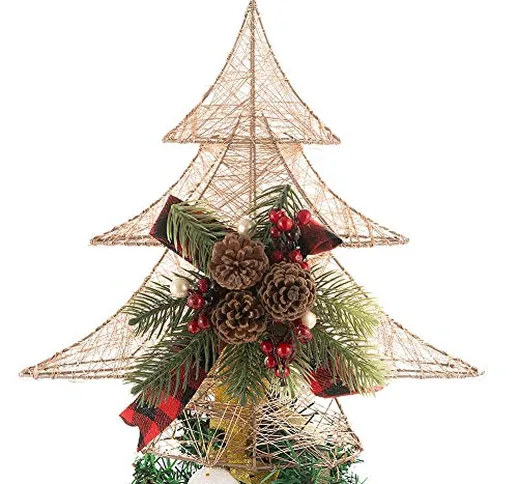 QILICZ - Puntale per albero di Natale, decorazione per albero di Natale, decorazione per a...