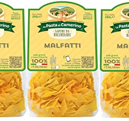 3 Confezioni La Pasta di Camerino MALFATTI all'uovo 250 Gr.