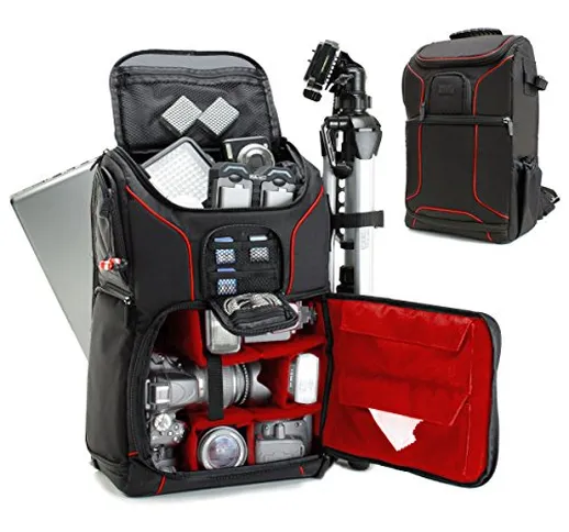 USA Gear Zaino Fotografico Professionale, Borsa per Fotocamera, Custodia per SLR con Scomp...