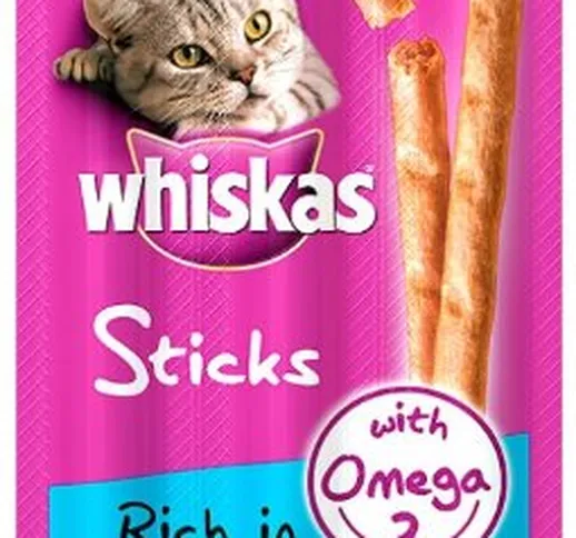 Whiskas - Bastoncini per dolcetti al Salmone (Confezione da 14)