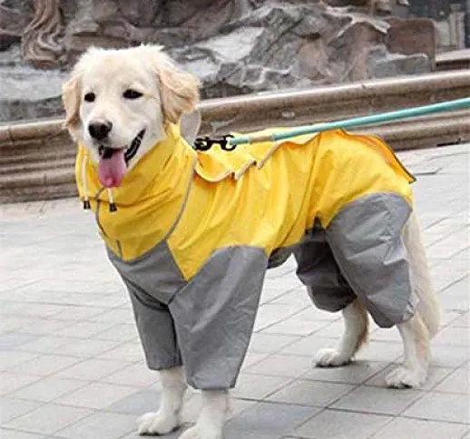 Gulunmun Impermeabili per Cani Pet Rain Coat Solid Hooded Raincoat Impermeabile Puppy Dog...