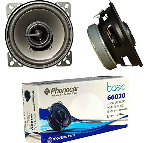 2 ALTOPARLANTI compatibile con PHONOCAR BASIC 66020 coassiali 2 vie da 10,00 cm 100 mm 4"...