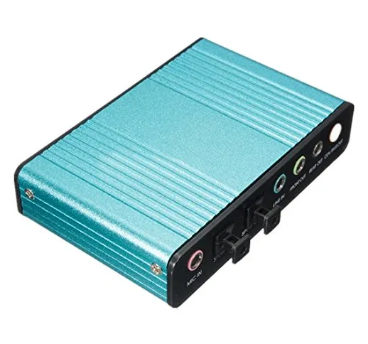 Nrpfell - Scheda Audio Esterna USB 6 canali Audio 5.1 S/PDIF Ottica, Scheda Audio per PC,...