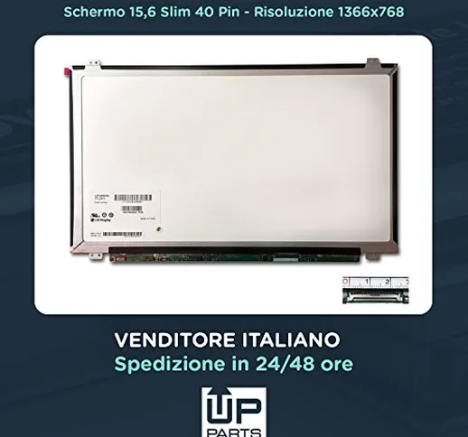 UPTOWN Schermo per Notebook LP156WHB-TLA1 15.6" LED 40 Pin Slim Lucido 1366x768 Compatibil...