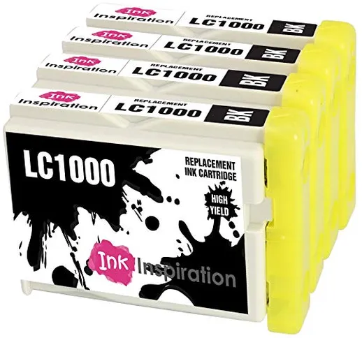INK INSPIRATION® Sostituzione per Brother LC1000 LC-1000BK Nero Cartucce d'inchiostro, Com...