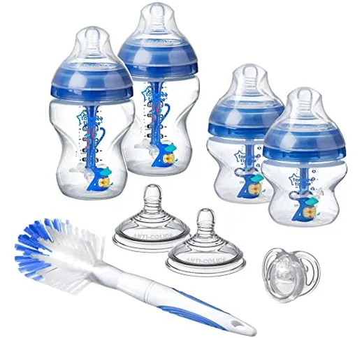 Tommee Tippee Kit di Biberon Anti-colica Avanzato, tettarelle e ciuccio, 2 x 150 ml, 2 x 2...