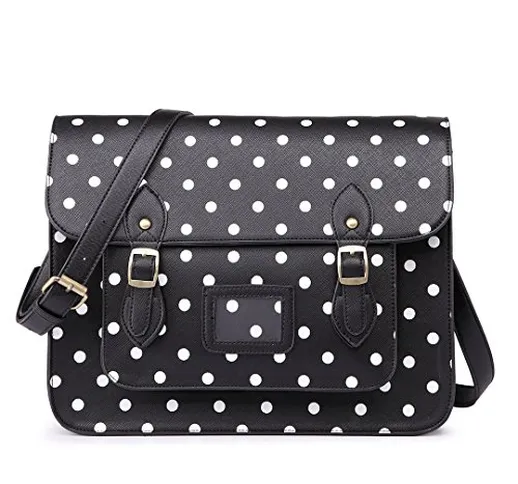 Miss Lulu Borsa a Tracolla da Donna Borsa Messenger Shopping Grande in Ecopelle con Vintag...