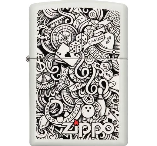 Zippo 60004352 Accendini, Ottone, Base Bianco Opaco, Unico