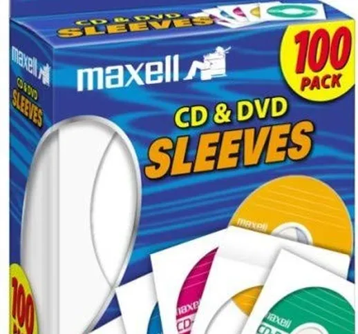 Maxell 190133 CD-402 CD/Dvd Sleeves Paper - Clear Windows 100 Pack (White)