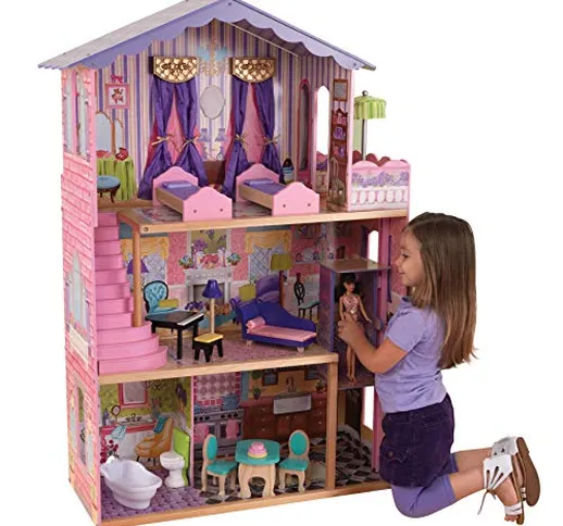 KidKraft- My Dream Mansion Casa delle Bambole, Colore Rosa, 65082