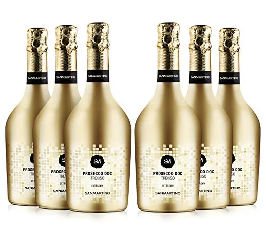 SAN MARTINO VINI Prosecco DOC Treviso Extra Dry, Confezione 6 Bottiglie Spumante x 750 ml,...