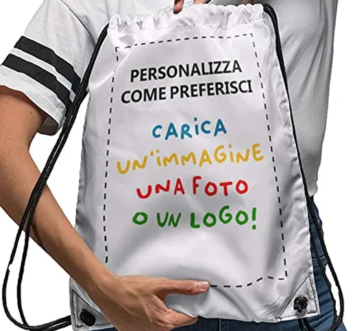 CHEMAGLIETTE! Sacca Borsa Personalizzata Con Foto Logo Idea Regalo Compleanno Addio Al Cel...