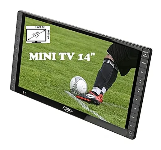 Xoro PTL 1400 Televisore portatile DVB-T / T2 da 35,5 cm (14 pollici) (FullHD, caricabatte...