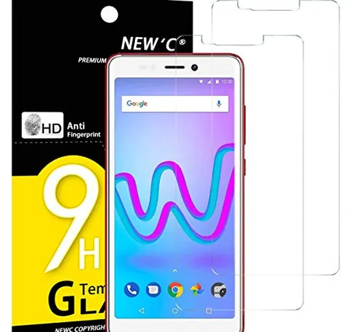 NEW'C 2 Pezzi, Vetro Temperato per Wiko Jerry 3, Pellicola Prottetiva Anti Graffio, Anti-I...