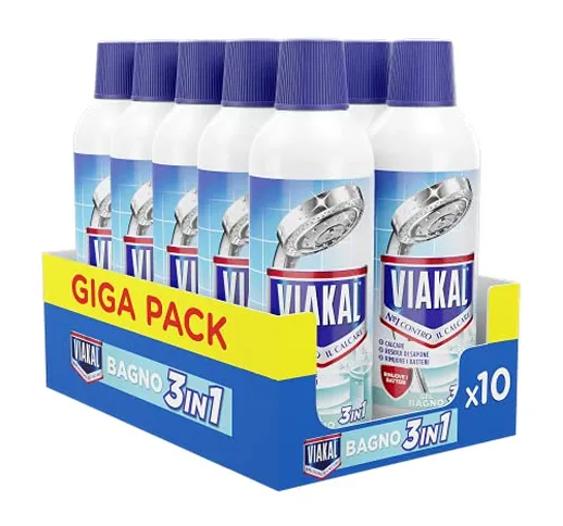 Viakal Gel Bagno, 515 ml, Confezione da 10