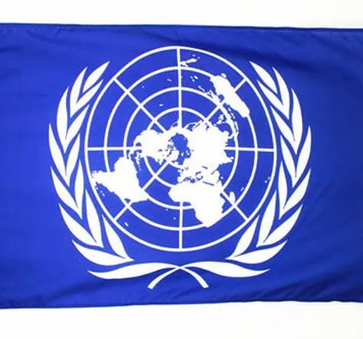 AZ FLAG Bandiera ONU 150x90cm - Bandiera ORGANIZZAZIONE delle Nazioni Unite 90 x 150 cm