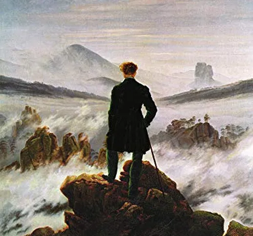 1art1 Caspar David Friedrich - Viandante sul Mare di Nebbia, 1818 Stampa d'Arte (80 x 60cm...