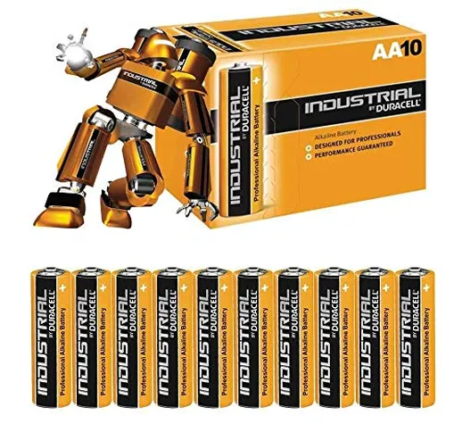 Duracell LR6 - Batteria Industriale Alcalina Mignon, AA 1.5V 2.7Ah, Confezione da 10