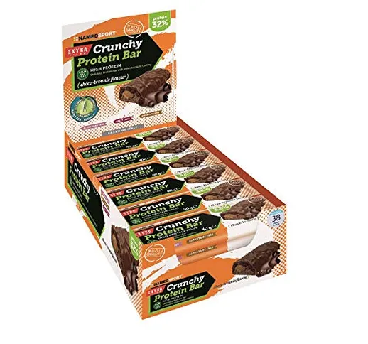 Named Sport Crunchy Protein Bar Gusto Cioccolato Brownie Box 24 Pz