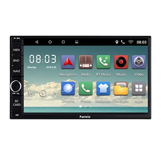 Panlelo C12 2 Din 7 Pouces Audio stéréo Android 6.0 GPS Navigation AM/FM/RDS Radio1080p le...