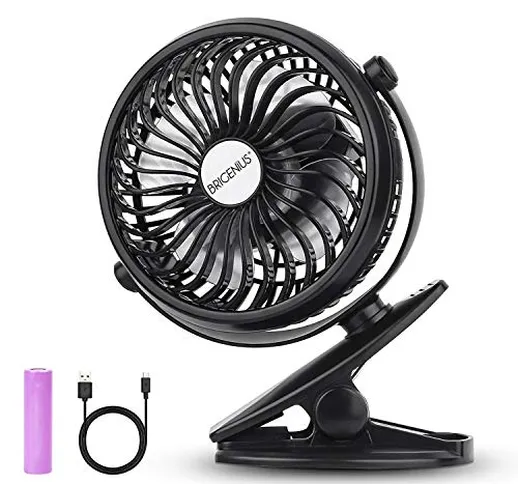 Mini Clip Ventilatore a Batteria, [2019 Nuovo Aggiornamento] Piccolo ma Potente Ventilator...