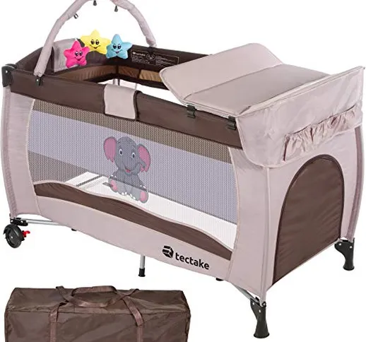 TecTake Culla lettino da viaggio campeggio regolabile in altezza bebé box - disponibile in...