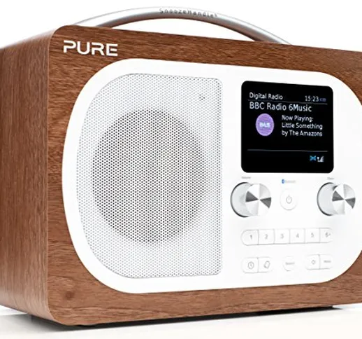 Pure Evoke H4 (DAB/DAB+ Digitale e radio FM con Bluetooth timer da cucina) Noce autentico