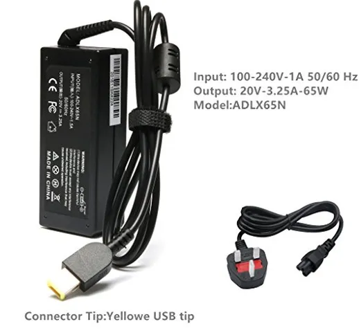 Alimentatore CA 65 W per Lenovo IdeaPad S210 U430 U530; Flex 2 15 15D 14 10; Lenovo Yoga 2...