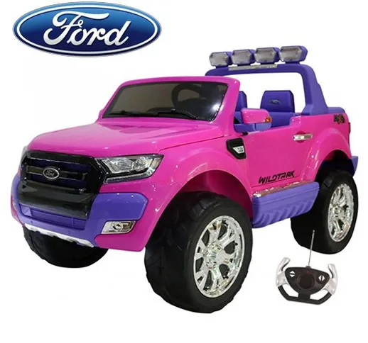 Babycar Auto per Bambini Ford Ranger Wildtrak Luxury (Rosa) New 24 Volt 4X4 LCD con Teleco...