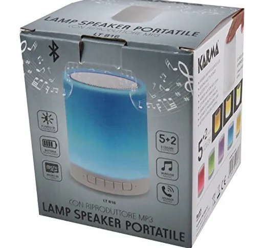 Karma LT 816 Lampada Multicolor da comodino con MP3 Bluetooth + Lettore SD
