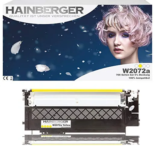 Hainberger Toner giallo con chip sostituisce HP W2072A, 117A, per stampante Color Laser 15...