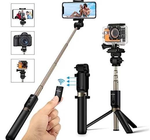 Selfie Stick Treppiede, BlitzWolf 4 in 1 Bastone Selfie Regolabile con bluetooth per Gopro...