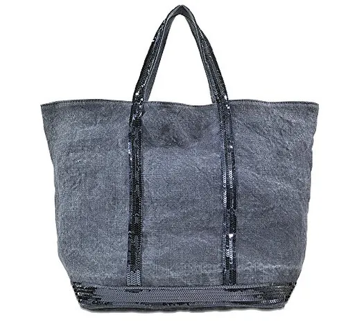 Vanessa Bruno Cabas Moyen+ - Borse Tote Donna, Blu (Denim), 17x33x48 cm (W x H L)