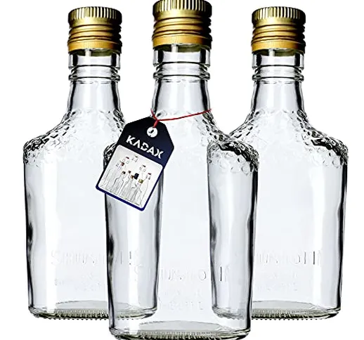 KADAX Bottiglia di vetro per liquori di frutta con tappo a vite, bottiglia di vetro da rie...
