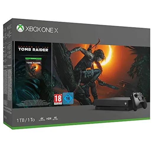 Xbox One X 1TB, Risoluzione nativa 4K + Shadow of Tomb Raider + 14gg Xbox Live Gold + 1 Me...