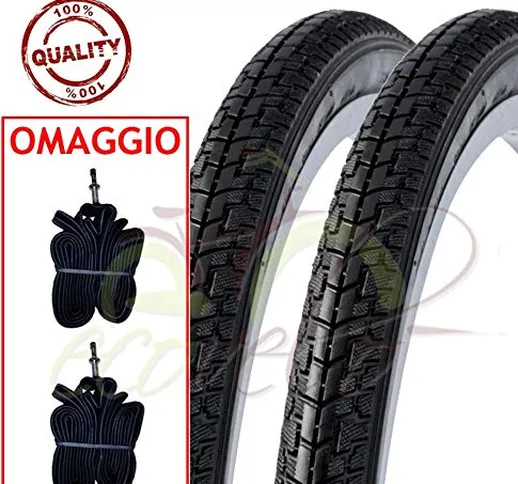 EBA26NXS Ecovelò Due COPERTONI + 2 CAMERE 26 X 1 3/8 (37-590) per Bici Bicicletta Olanda B...