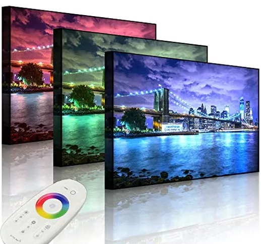 Lightbox-Multicolor - Immagine LED Skyline New York, 80 x 60 cm
