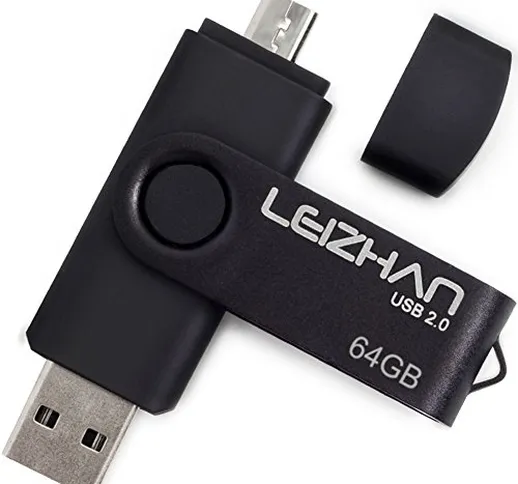 LEIZHAN Chiavetta USB 64GB,Flash Drive USB 2.0 OTG Memory Stick per Telefono Huawei Samsun...