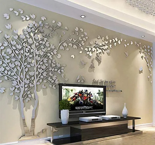 Albero Adesivo da Parete Alberi e Uccelli 3D Adesivi Murali Arts Wall Sticker Decorativi p...